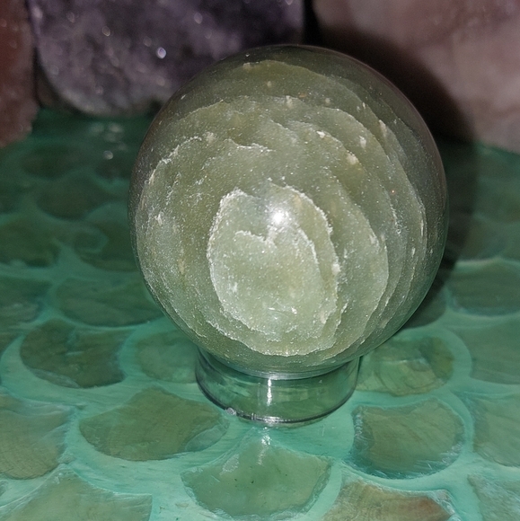 Beautiful Green Aventurine Sphere with Stand - Picture 3 of 10